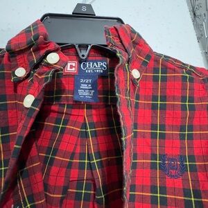Chaps Red Plaid Button-Down Shirt